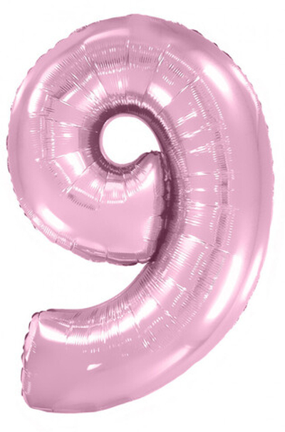 Цифра 9 "Розовый Макарунс" (40''/102 см)