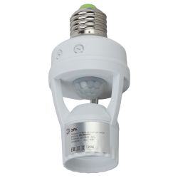 Датчик движения ЭРА MD 015 белый E27 60Вт 360° 6м IP20 | Датчики движения