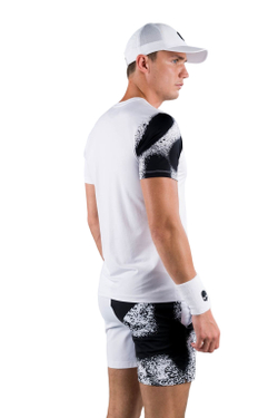 Мужская теннисная футболка Hydrogen Bicolor Spray Tech Tee Man - white