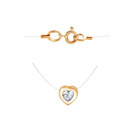 Колье-подвеска на леске-неведимке   с замочками из красного золота 585 пробы JA-L-1Л111611