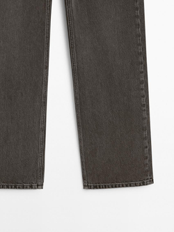 Massimo Dutti Широкие джинсы со средней посадкой, серый натуральный