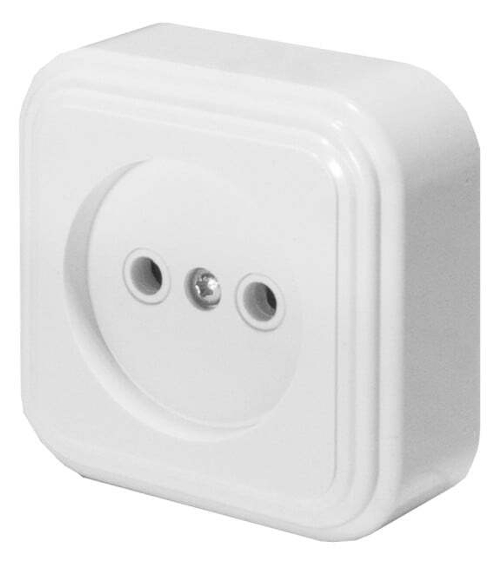 Розетка 1-местная без заземляющего контакта. 250В. 16А. IP20. PST16-20-20  RA 16-131-Б . белый