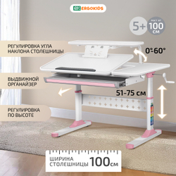 Письменный стол для школьников Ergokids Aspen с полкой S-50