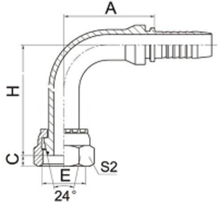 Фитинг DN 20 DKO-L (Г) 26x1.5 18 (90) (обжатая гайка) POWERMASTER