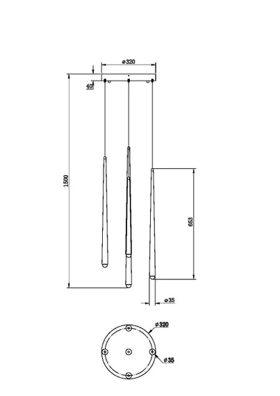 Подвесной светильник Каскад / Cascade 2600-3500К 31Вт Maytoni mod132pl-l30bsk