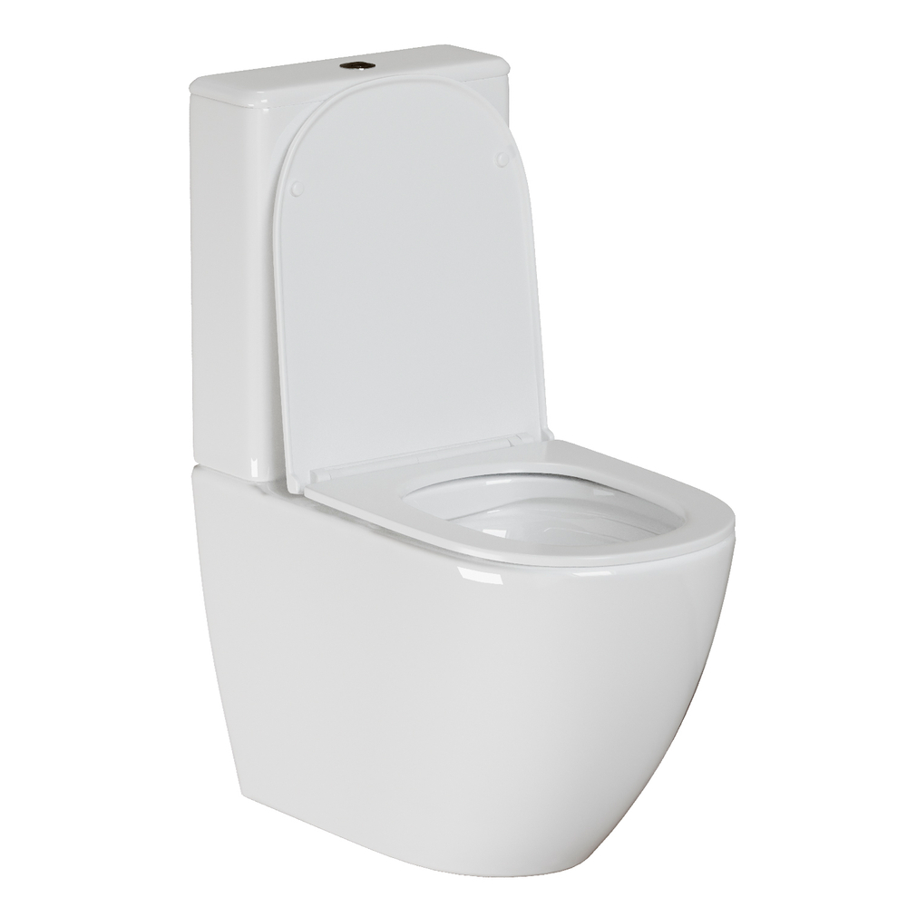 Унитаз-компакт безободковый WAVE PERSONA, гор,ниж,2-кн.арм,дюро,м/л,быстр,БЕЛЫЙ глянец