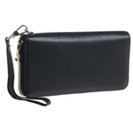Мужской чёрный клатч портмоне из натуральной кожи GALIB 7M248