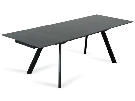 Раскладной обеденный стол Bronte черный керамика 160-240
