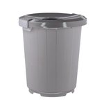 Бак для мусора 105 л с крышкой-воронкой (ручки с креплениями) на колесах, цвет серый