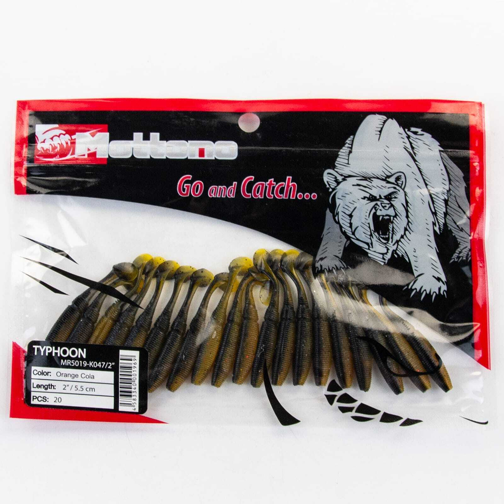 Виброхвост Mottomo Typhoon (55мм, 1гр), 20шт/уп