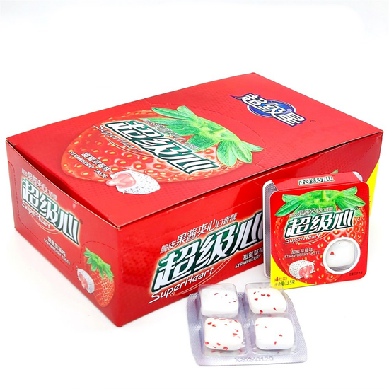 Жевательная резинка Super Heart Клубника 13,5 гр (Китай)