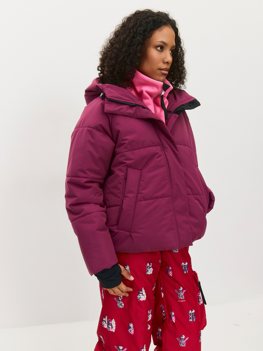 Куртка горнолыжная Apre ski утепленная (бордовый\красный)