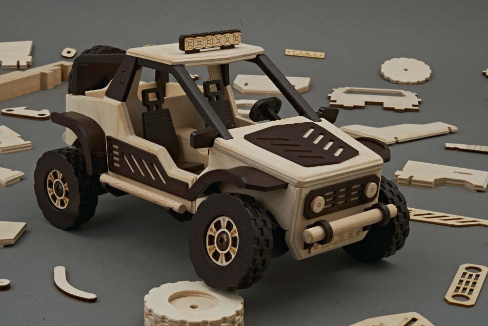 БАГГИ, BUGGY от TARG - деревянный конструктор, сборная модель, Внедорожник 3d пазл, собрать своими руками