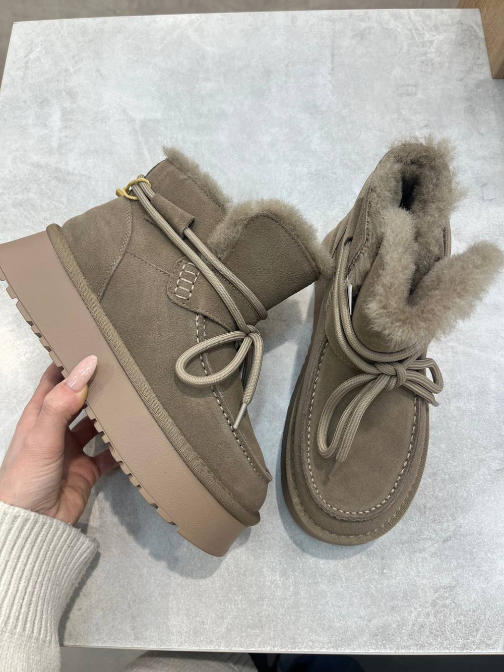 Луноходы из натуральной замши/Натуральный мех