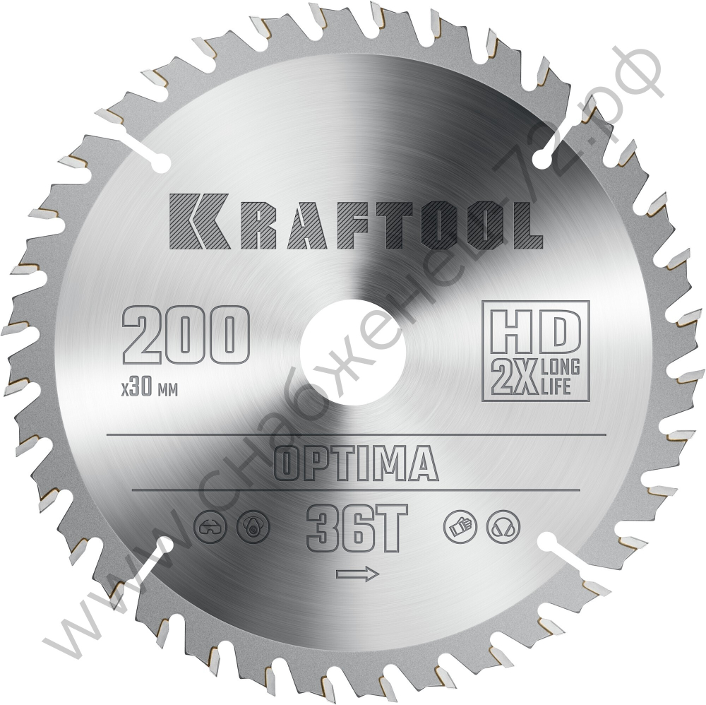 KRAFTOOL Optima 200х30мм 36Т, диск пильный по дереву