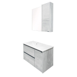 Comforty. Тумба-умывальник "Бремен-90" дуб белый с раковиной Comforty 9090EL