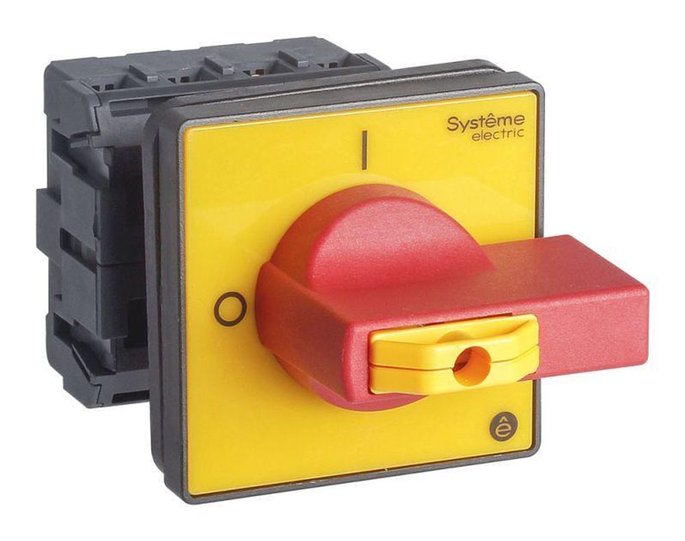 Выключатель-разъединитель 4п 25А IP20 с красн. рукоят. на дверцу 4 винта 1 замок SE MSD25460R