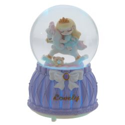 GAEM Фигурка декор "Девочка на лошадке" в стекл шаре (муз, подсвет, 2xAAA н/п), D8 см, L9 W9 H13 см