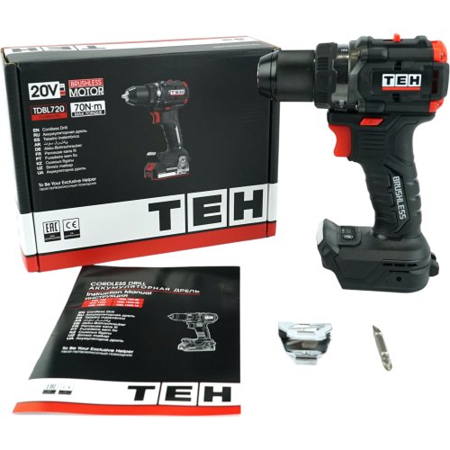 Дрель аккумуляторная 20V (без АКБ и ЗУ) TEH TDBL720