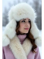 шапка ушанка зимняя меховая с флисом теплая стильная