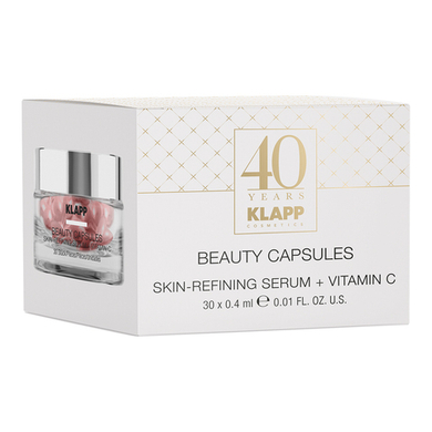 KLAPP Капсулы для лица BEAUTY CAPSULES Skin-Refining Serum + Vitamin C, 30 шт*0,4 мл