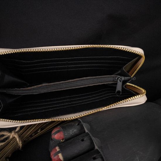 Большой кошелек Гарри Поттер с гербом и печатью Хогвартс, р-р 19х10,5х2,5см (слоновая кость)