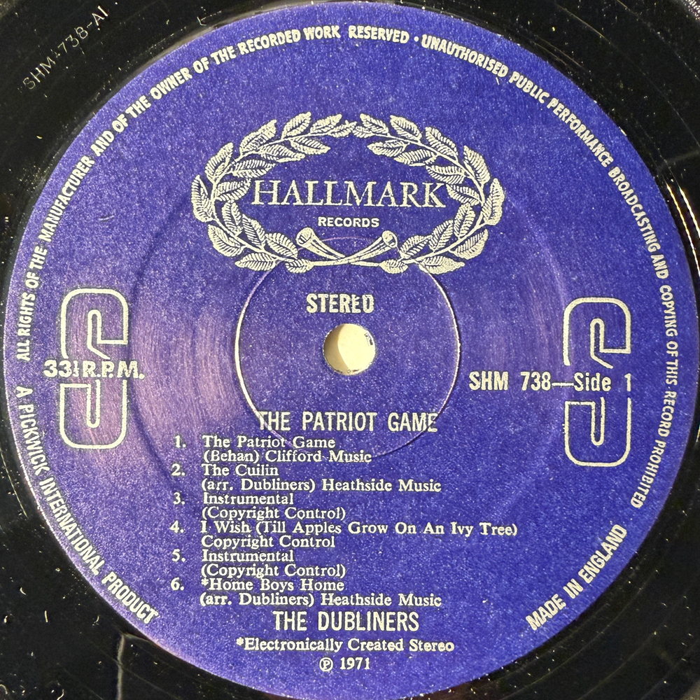 The Dubliners – The Patriot Game (Англия 1971г.)