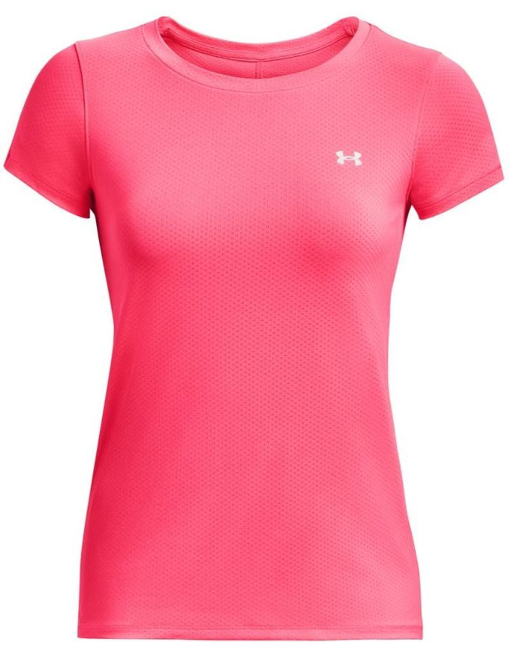 Женская теннисная футболка Under Armour Women's HeatGear Armour Short Sleeve - pink shock/metallic silver