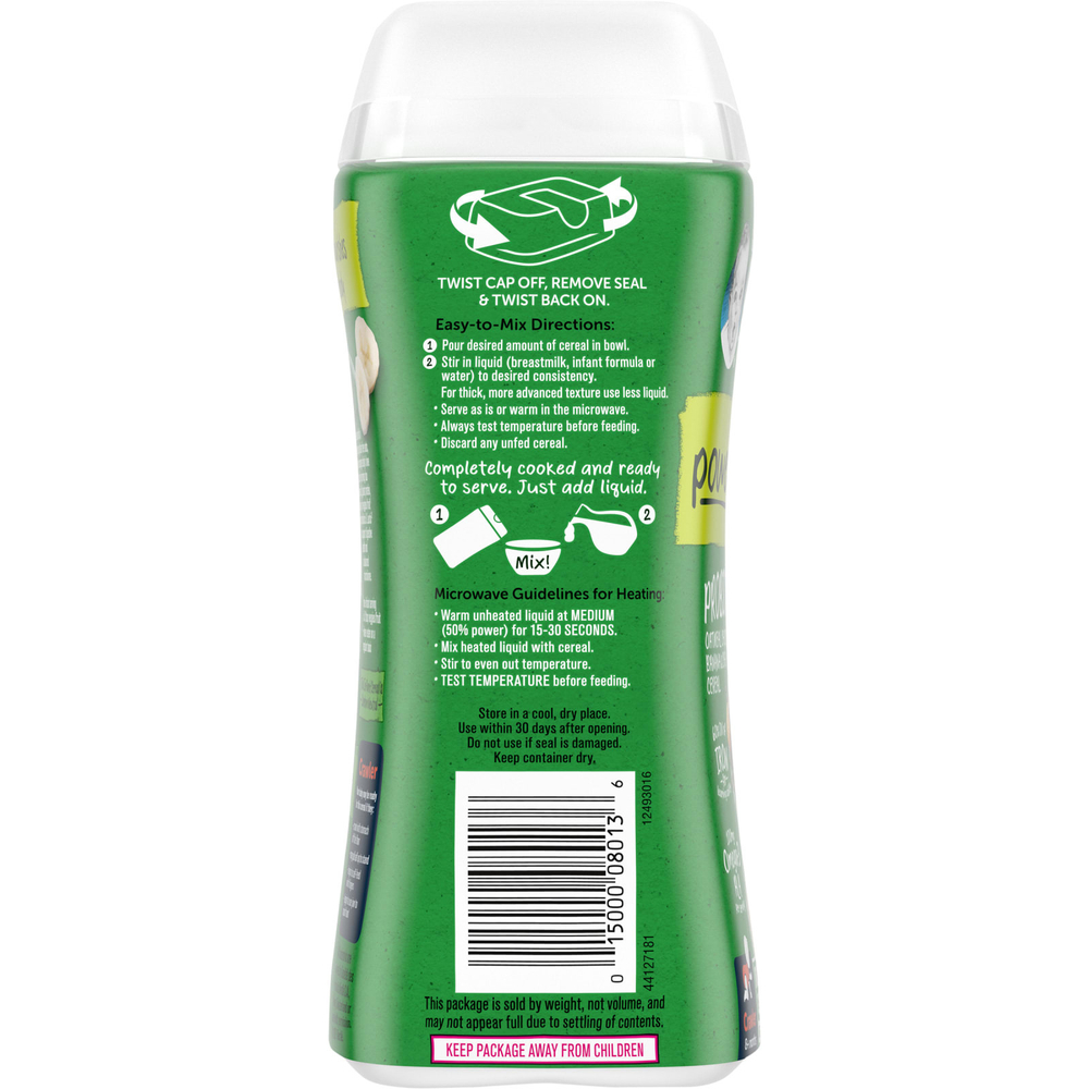 Gerber, Powerblend Organic для детей от 8 месяцев, пробиотическая овсянка, нут, банан и хлопья чиа, 227 г (8 унций)