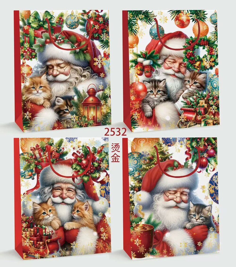 GAEM Пакет подарочный (бумага 210г/м2, блок 12шт), L30 W12 H41 см, 4в.