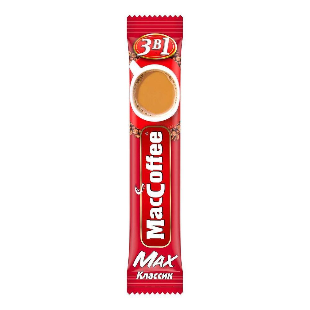Напиток кофейный растворимый MacCoffee 3в1 MAX Классик, 16г