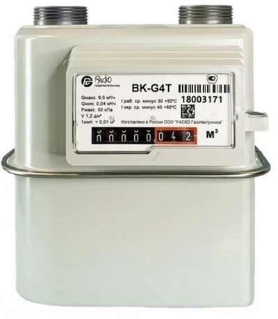 Счетчик газа РАСКО Газэлектроника BK-G 4Т 1 1/4" (К) левый