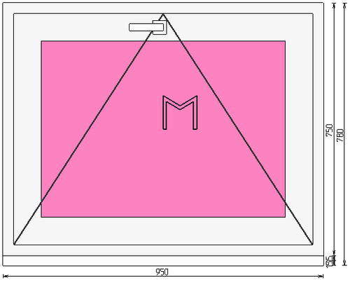 Пластиковое окно 750 х 950 фрамуга (форточка) ТермА Эко + Москитная сетка