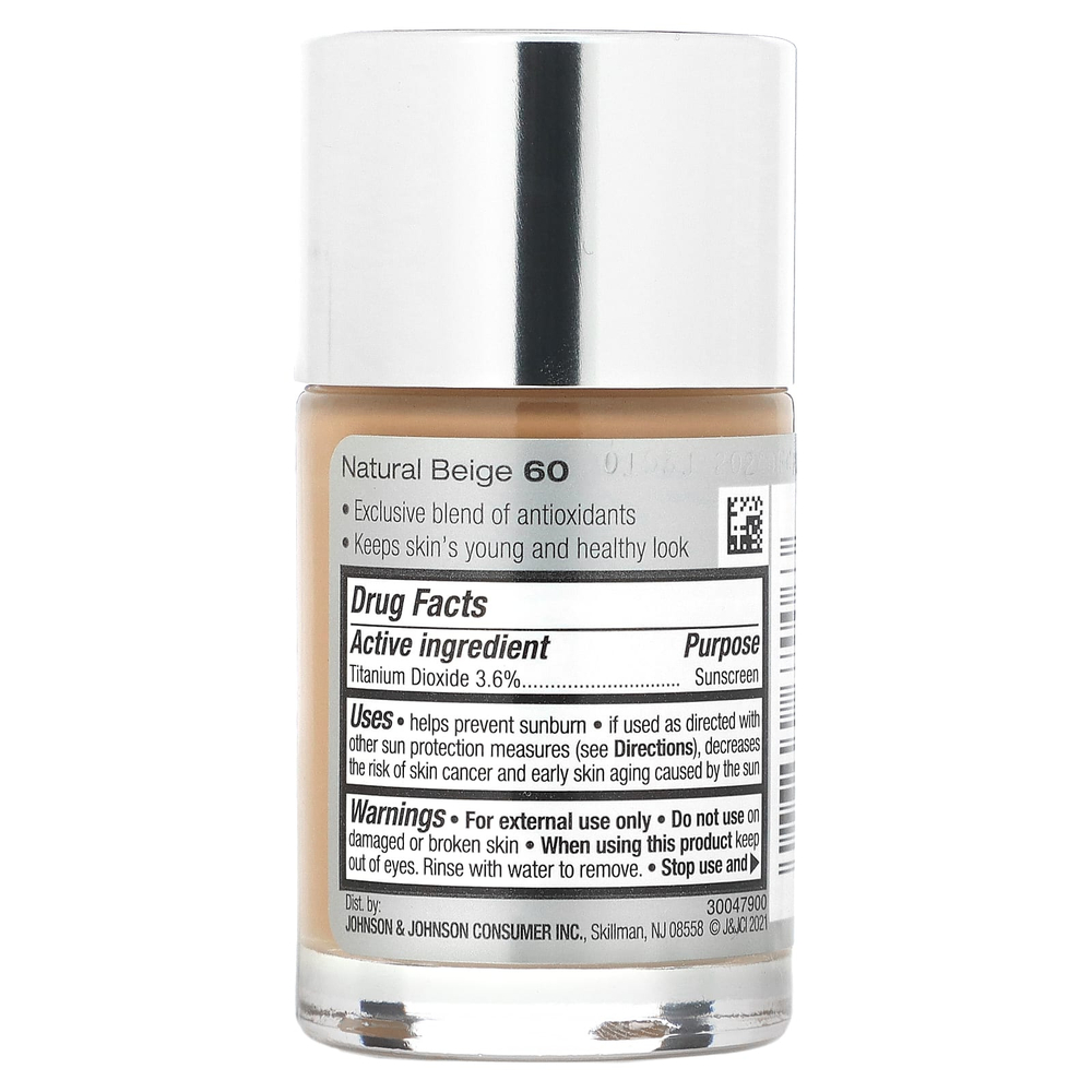 Neutrogena, Жидкая косметика для здоровой кожи, SPF 20, натуральный бежевый 60, 30 мл (1 жидк. унц.)