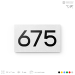 Номер на дверь 675, табличка на дверь для офиса, квартиры, кабинета, аудитории, склада, белая 120х70 мм, Айдентика Технолоджи