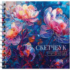 Скетчбук 40л., 170*170 BG "Витраж. Цветы"