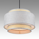 8043/1 MODERNI LN25 266 черный/серый/бежевый, металл/текстиль/ротанг Подвесной светильник Е27 1*60W 220V LAUNA