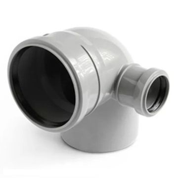 Отвод Sinikon Standart 110x50 мм 87° с правым патрубком серый (арт. 554003.R)