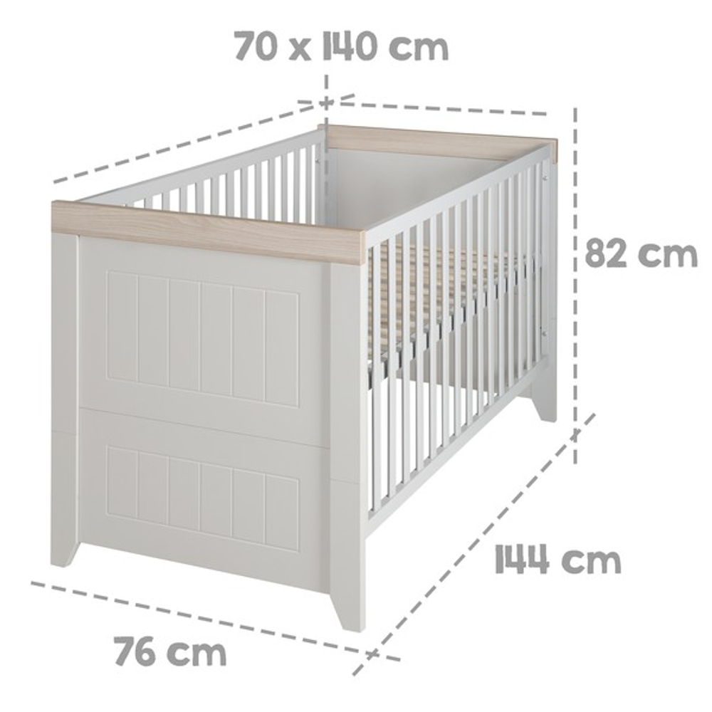 Детская кровать Roba Helen 70х140 белый/светло-серый