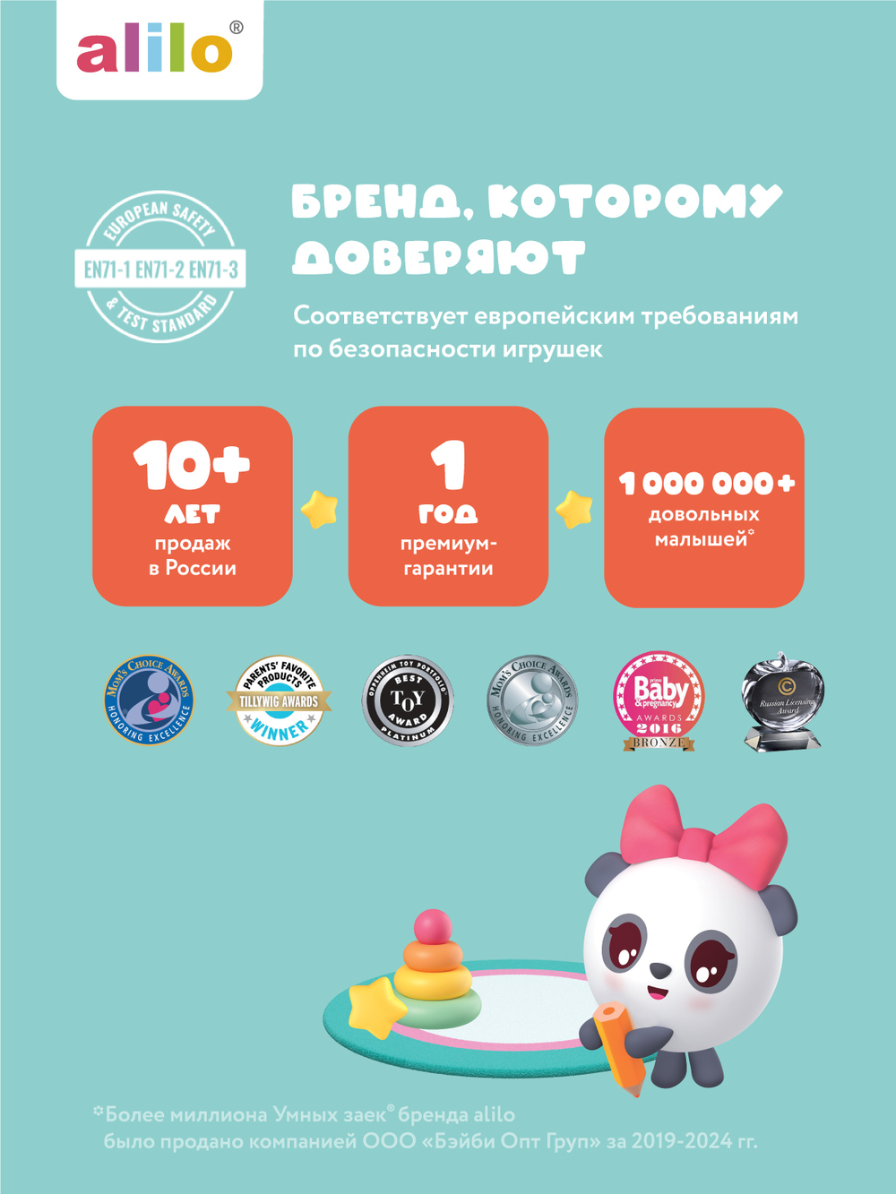 Интерактивная музыкальная игрушка alilo Малышарики. Модель Пандочка R1