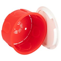 Распаячная коробка ЭРА KRT-80-40 скрытой установки красно-белая 80х40мм для твердых стен крышка IP20