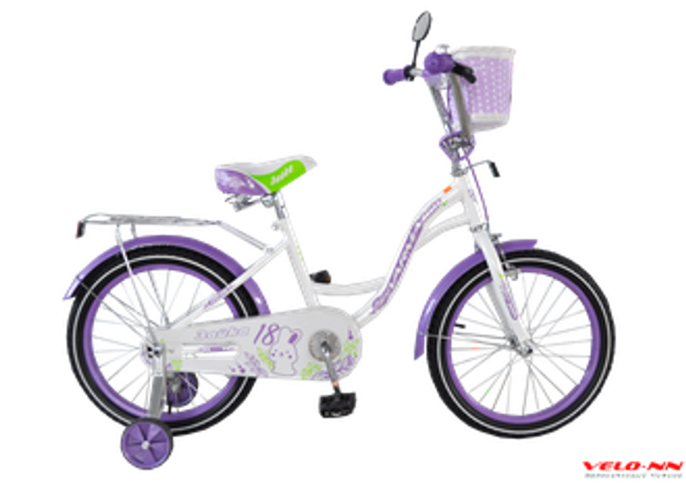 Велосипед 18&quot; Varma ЗАЙКА бело-фиолетовый (Сделано в России)