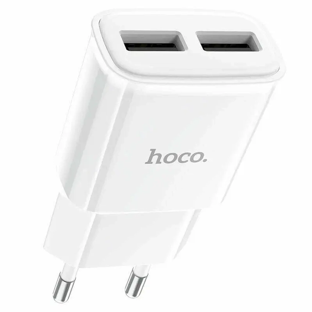 СЗУ USB Hoco C12 (12W, 2 порта) Белый