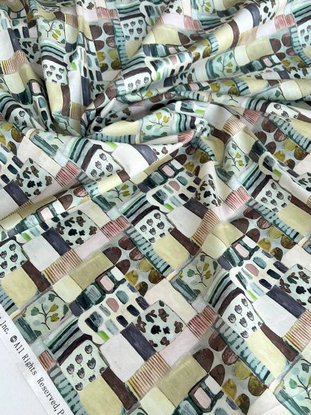 АБСТРАКТНЫЕ ОКОШКИ, БИРЮЗОВЫЙ - 100% хлопок 4