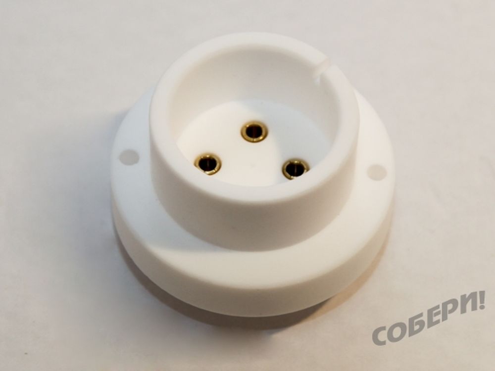 Панель ламповая фторопластовая с позолоченными контактами для радиолампы 845 и 211