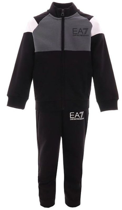 Костюм теннисный EA7 Boys Jersey Tracksuit - черный