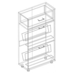 Обувница 2-ств с ящиком МС "Сандра" (Белый лофт)