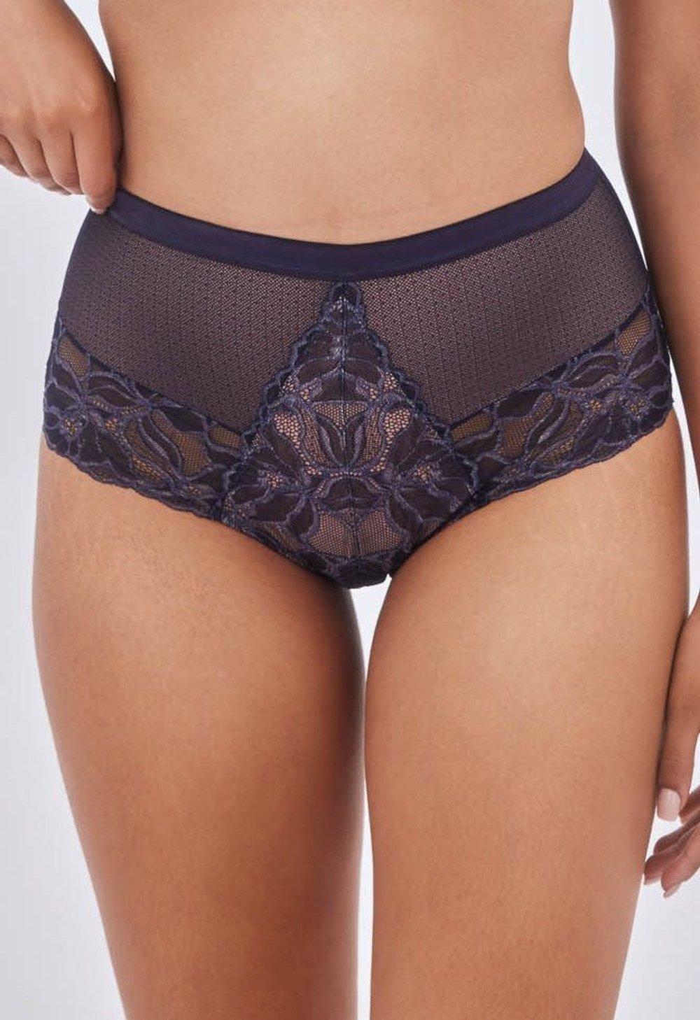 Темно-синие трусики-слипы с высокой талией Glow (Размер: 46) (Цвет: темно-синий)