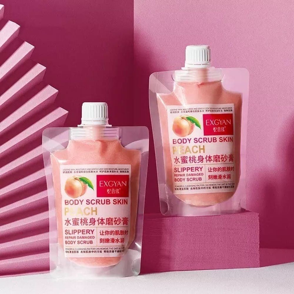 Скраб для тела Exgyan Body Scrub Skin Peach увлажняющий с абрикосом 300 г