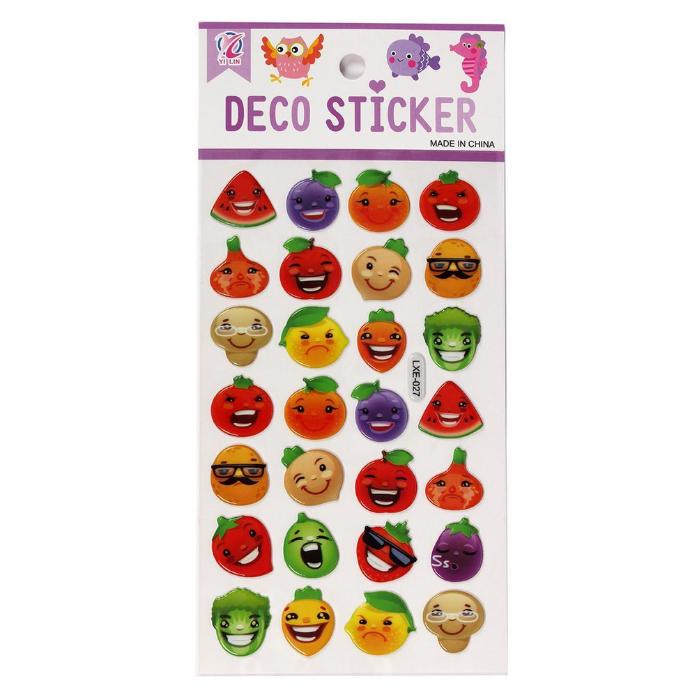 Наклейки детские, выпуклые 20*10см, ассорти, С-40686